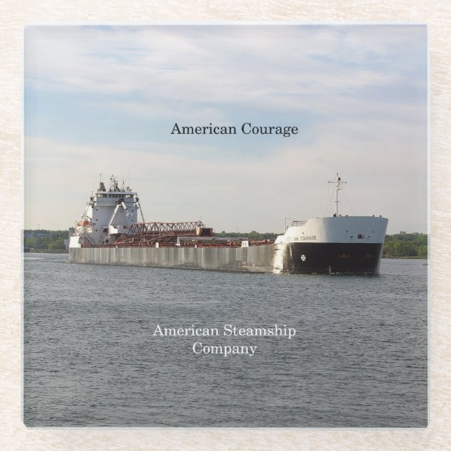 Posavasos De Vidrio Monasterio de vidrio de American Courage (Anverso)