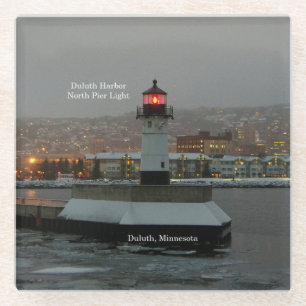 Posavasos De Vidrio Monasterio de vidrio de Duluth Harbor North Light