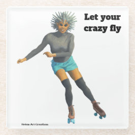 Posavasos De Vidrio Monasterio de vidrio de la Fantasía de patinaje pa