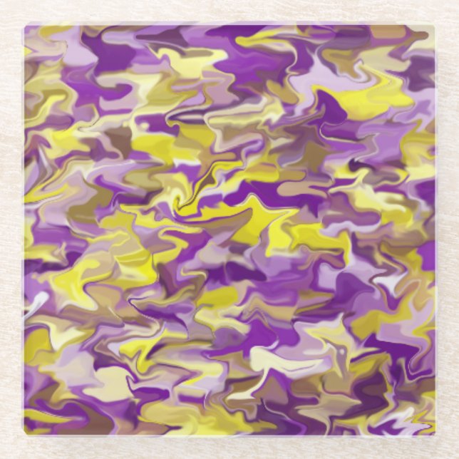 Posavasos De Vidrio Monasterio De Vidrio De Morado Amarillo (Anverso)