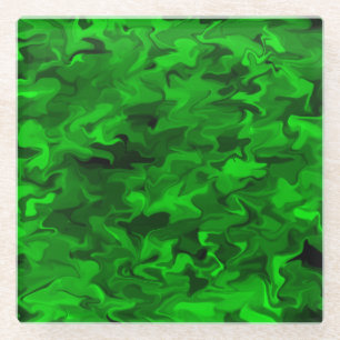 Posavasos De Vidrio Monasterio De Vidrio De Swirl Verde
