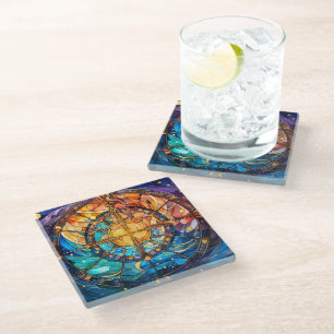 Posavasos De Vidrio Monasterio de vidrio de vidrio de vidrio cercado