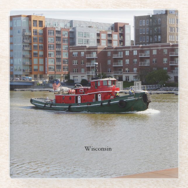 Posavasos De Vidrio Monasterio de vidrio de Wisconsin (Anverso)