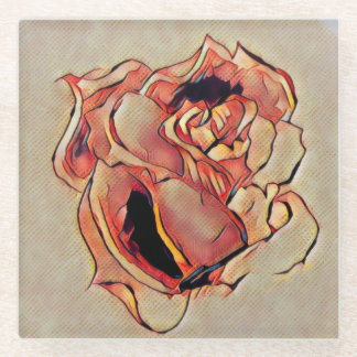 Posavasos De Vidrio Monasterio de vidrio dorado Rosa