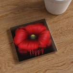 Posavasos De Vidrio Monasterio de vidrio personalizado de Flor de Ador<br><div class="desc">Si eres un amante de la amapola como yo,  solo agrega tu nombre a esta montaña de vidrio de amapola de bonito</div>