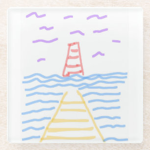 Posavasos De Vidrio Monastre de faro de muelle