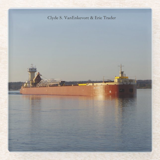 Posavasos De Vidrio Monastre de vidrio Clyde S. VanEnkevort & Erie Tra (Anverso)