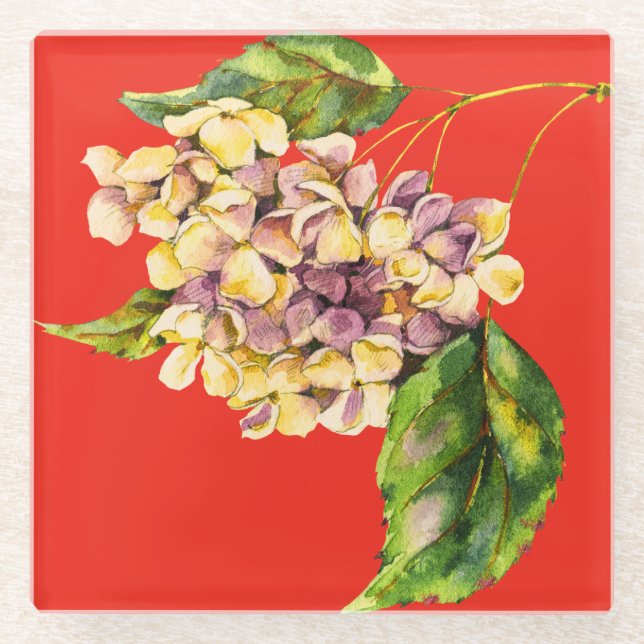 Posavasos De Vidrio Monastre de vidrio de Crimson y Geranium (Anverso)