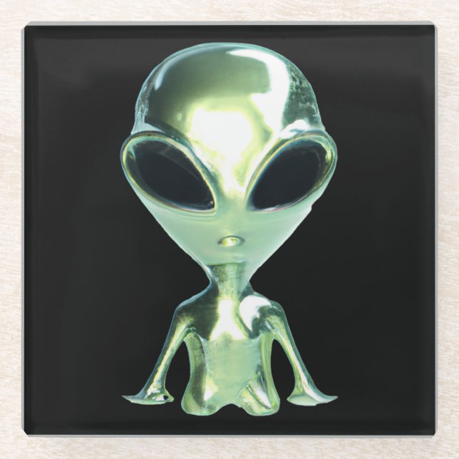 Posavasos De Vidrio Monastre de vidrio metálico extraterrestre alieníg (Anverso)