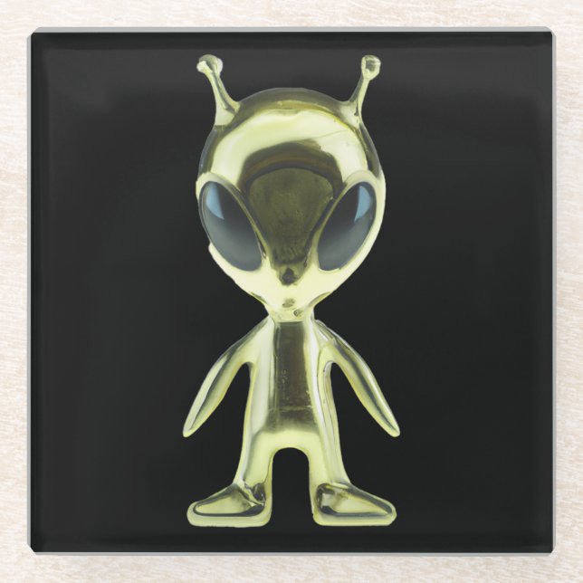 Posavasos De Vidrio Monastre de vidrio metálico extraterrestre alieníg (Anverso)