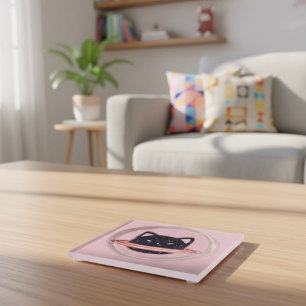 Posavasos De Vidrio Monastre de vidrio para gato planetario