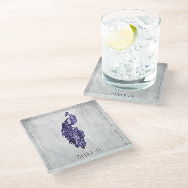 Posavasos De Vidrio Monastre de vidrio personalizada Purple Elegent Pe (Angular)
