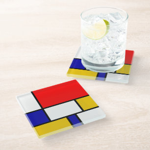 Posavasos De Vidrio Mondrian 2