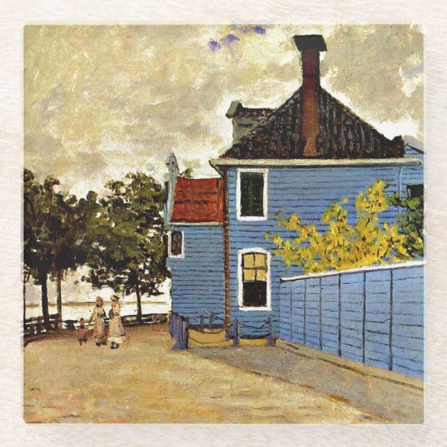 Posavasos De Vidrio Monet - La Casa Azul en Zaandam (Anverso)