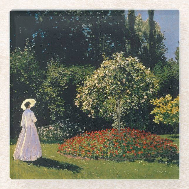 Posavasos De Vidrio Monet - Mujer en el Jardín (Anverso)