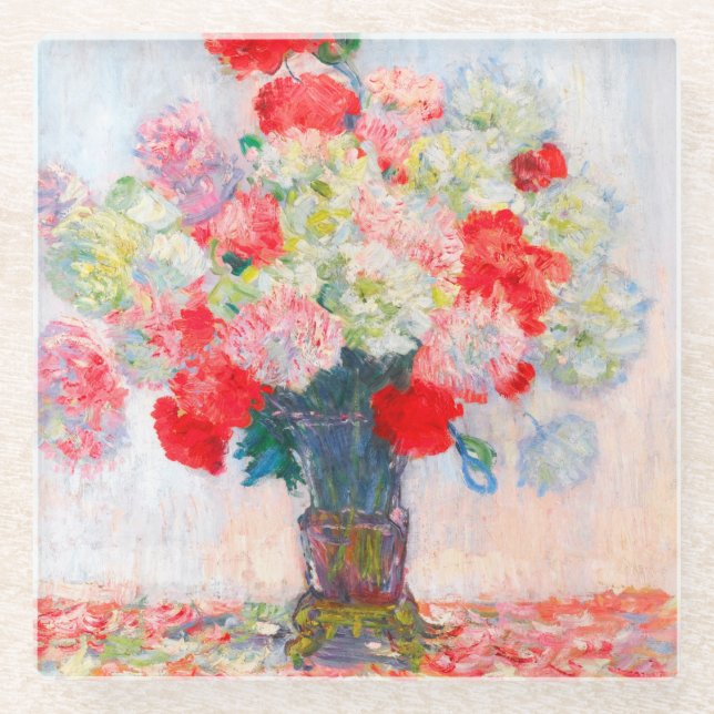 Posavasos De Vidrio Monet Peonies (Anverso)