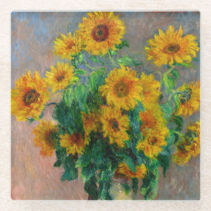Posavasos De Vidrio Monet Sunflowers