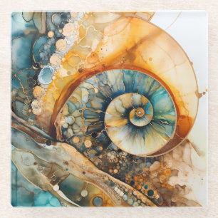 Posavasos De Vidrio Monite Gem Fossil Coaster