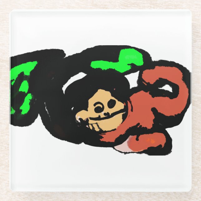 Posavasos De Vidrio Monkey cute  (Anverso)