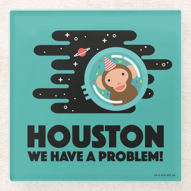 Posavasos De Vidrio Mono del espacio (Anverso)