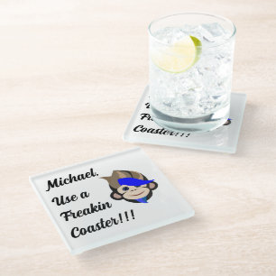 Posavasos De Vidrio Mono Punk Personalizable