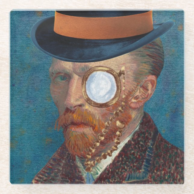 Posavasos De Vidrio Monocle Van Gogh En La Máquina De Vidrio De Sombre (Anverso)
