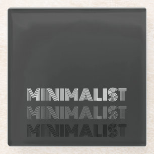 Posavasos De Vidrio monocromo de texto moderno mínimo