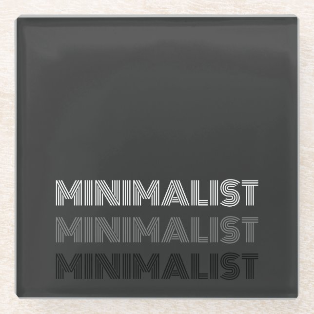 Posavasos De Vidrio monocromo de texto moderno mínimo (Anverso)