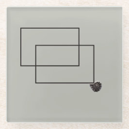 Posavasos De Vidrio Monocromo neutro de la vida marina de Japón