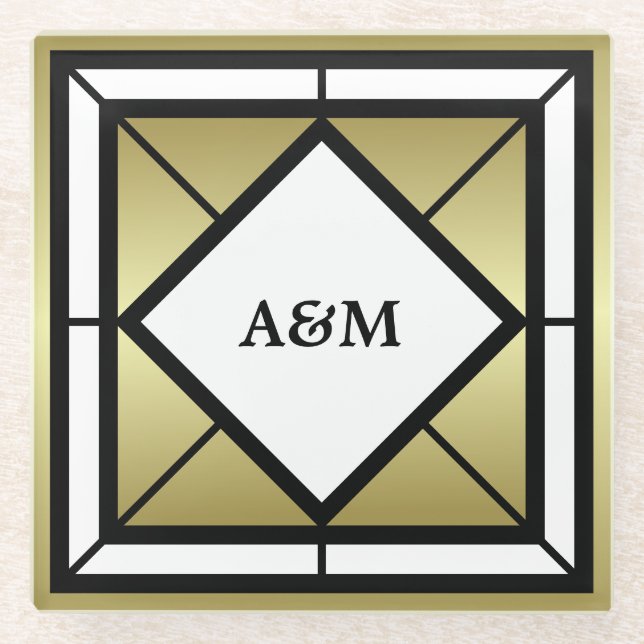 Posavasos De Vidrio Monograma (Anverso)