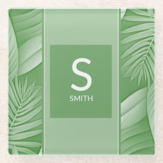 Posavasos De Vidrio Monograma de vidrio monograma de pareja boda