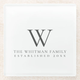 Posavasos De Vidrio Monograma del hogar familiar