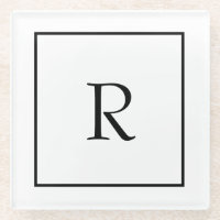 Monograma Iniciales Nombre personalizado Black Whi