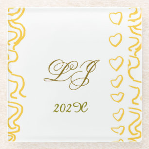 Posavasos De Vidrio Monograma LJ