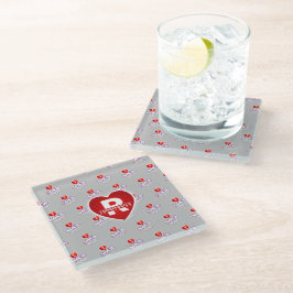 Posavasos De Vidrio MONOGRAMA ME ENCANTA SOCA en GRIS