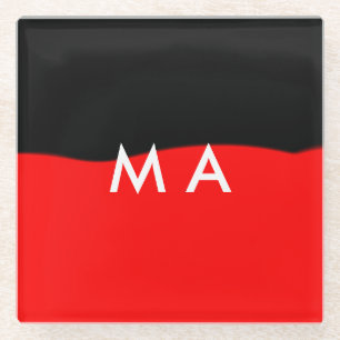 Posavasos De Vidrio Monograma simple añada su letra de nombre man mini