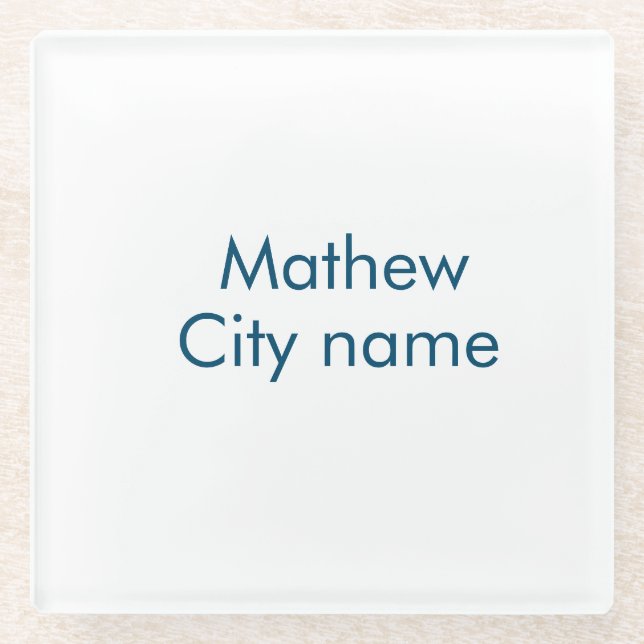 Posavasos De Vidrio monograma simple de letra inicial agregar su nombr (Anverso)