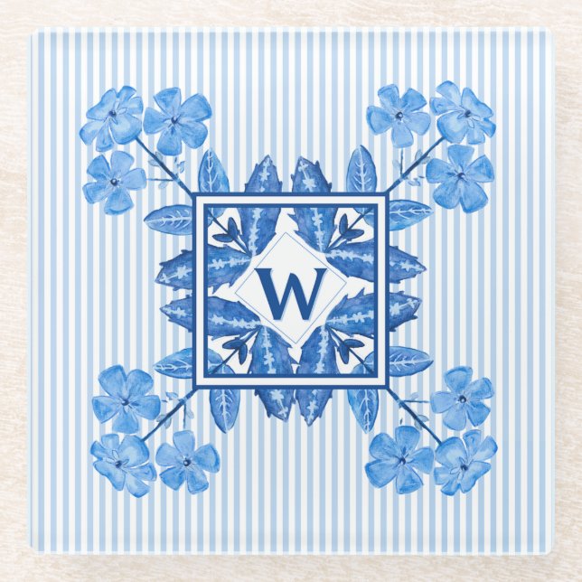 Posavasos De Vidrio Monograma W (Anverso)