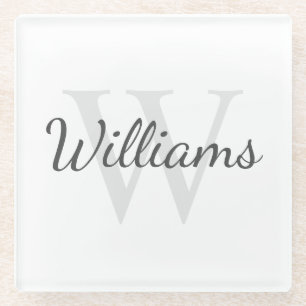 Posavasos De Vidrio Monograma y nombre personalizados