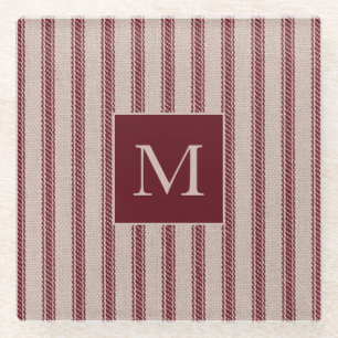 Posavasos De Vidrio Monogramación de campo de desecho de grano de atur