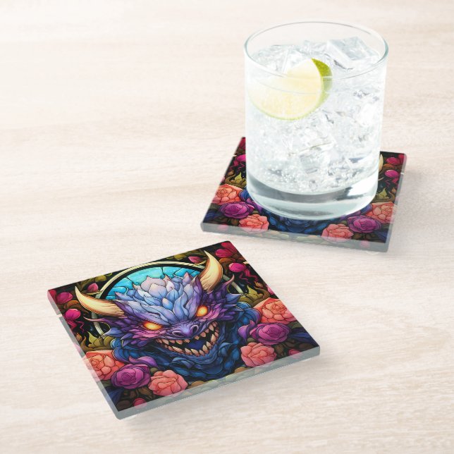 Posavasos De Vidrio Monster Art Glass (Angular)