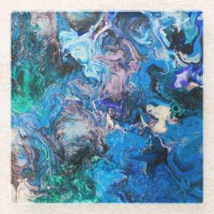 Posavasos De Vidrio Monstruo artístico abstracto giratorio