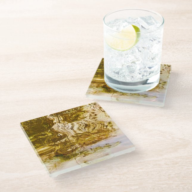 Posavasos De Vidrio Monstruo de agua dorada (Angular)