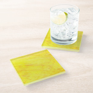 Posavasos De Vidrio Monstruo de Confetti Amarillo