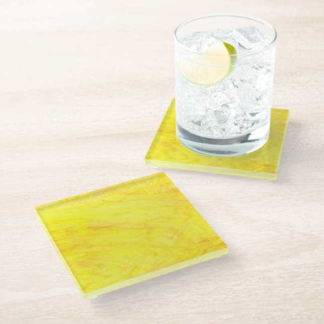 Posavasos De Vidrio Monstruo de Confetti Amarillo (Angular)