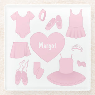 Posavasos De Vidrio Monstruo de cristal de la ropa de ballet - Fondo b