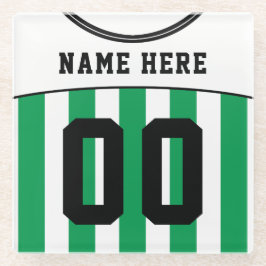 Posavasos De Vidrio Monstruo de Jersey de personalizable, fútbol