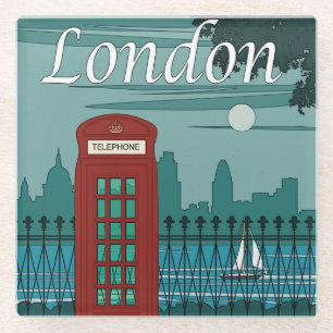 Posavasos De Vidrio Monstruo de la cabina telefónica de Londres