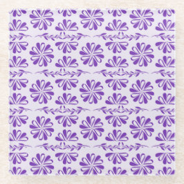 Posavasos De Vidrio Monstruo de la elegancia floral púrpura