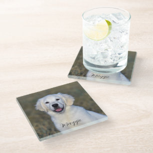 Posavasos De Vidrio Monstruo de nombres fotográficos de mascota